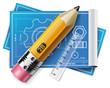 Vector technical drawing XXL icon
