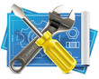 Vector technical drawing square XXL icon