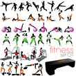 Fitness silhouettes set Fitness silhouettes set