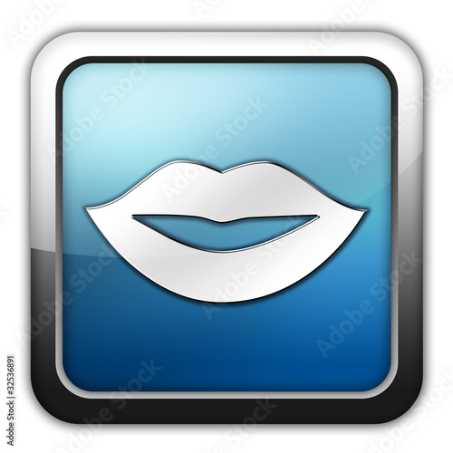 Illustration: Glossy Square Icon "Mouth / Lips Symbol" Glossy Square Icon "Mouth / Lips Symbol"