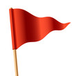 Waving red triangular flag