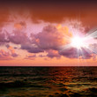 Seascape, pink sunset Seascape, pink sunset