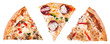 Slices of pizza isolated on white