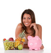Woman with fruits