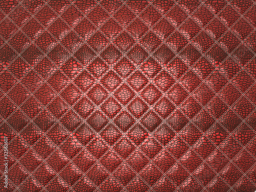 Illustration: Red Alligator stitched skin. Useful as texture Red Alligator stitched skin. Useful as texture