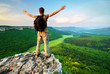 Man on top of mountain Man on top of mountain