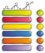 Funny color Buttons, frames and arrows