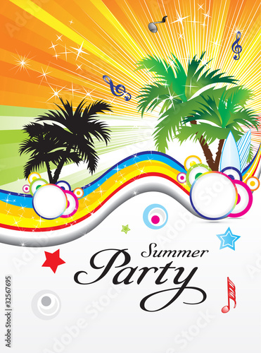 Vektor: abstract summer party theme abstract summer party theme