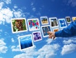 Hand wählen Bilder fließen