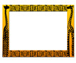 African figures and giraffes On an african frame
