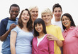 Group of multi ethnic friends standing together