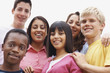 Smiling group of diverse teenaged friends