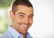 Closeup portrait of smiling young guy