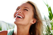 Cheerful young woman laughing - Outdoor