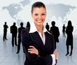 business woman and her team