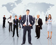 business man and his team