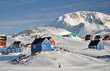 Colorful houses in Kulusuk village in winter, Greenland