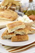 Homemade puff cheese pie with filo pastry Homemade puff cheese pie with filo pastry