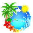 tropic beach palms