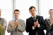 Business people clapping for a good presentation in office