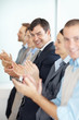 Successful business team smiling in office