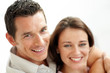 Closeup of smiling young couple together