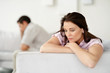 Young man and woman having relationship problems