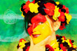 Illustration: friendly german female teenager soccer fan friendly german female teenager soccer fan