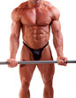 Bodybuilder exercising