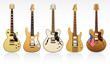Five electric guitars