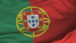 Seamless Waving Portuguese Flag with Fabric Texture