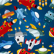 seamless spaceship pattern.