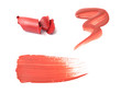 Smudged lip gloss or lipstick samples