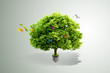 green tree growing out of a bulb