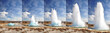 Geyser eruption in steps, Iceland