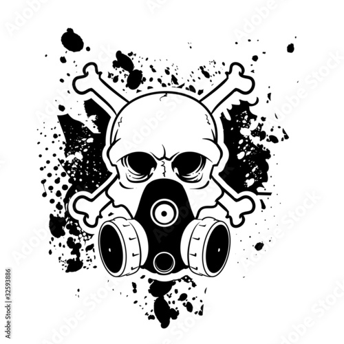 Vector: Skull with respirator Skull with respirator