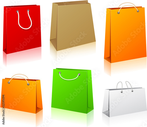 Vector: Set of shopping bags. Set of shopping bags.