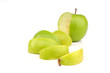 Green apple sliced