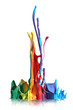 Colorful paint splashing isolated on white Colorful paint splashing isolated on white