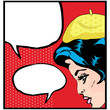 Pop art vector illustration of a woman