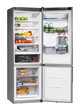 Two door INOX refrigerator isolated on white
