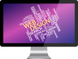 Monitor with a word cloud inside