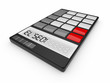 Black calculator 3D. Isolated