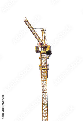 Foto: high yellow isolated crane high yellow isolated crane