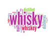 Whisky word collage isolated on white