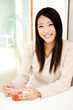 beautiful asian woman relaxing in the room