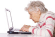 Photo: The elderly woman at the computer The elderly woman at the computer