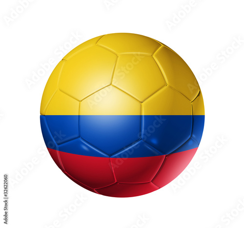 Illustration: Soccer football ball with Colombia flag Soccer football ball with Colombia flag