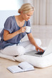 Busy businesswoman working on laptop