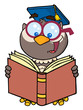 Photo en ligne au meilleur prix Owl Teacher Cartoon Character Reading A Book